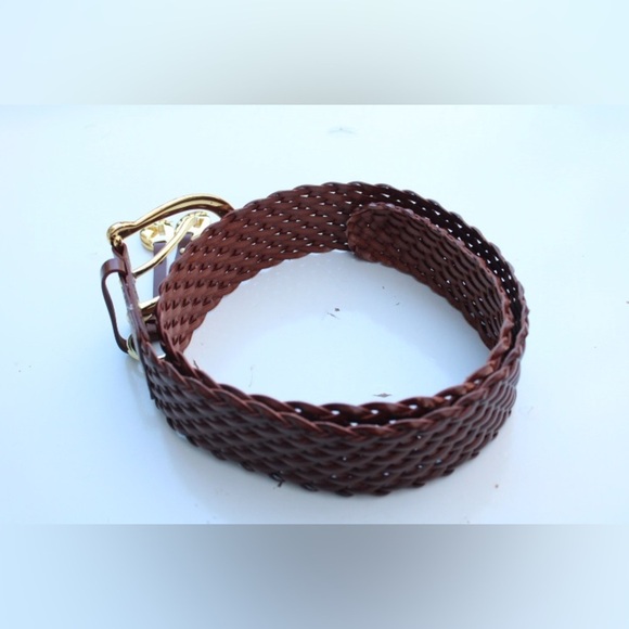 Michael Kors brown braided leather belt